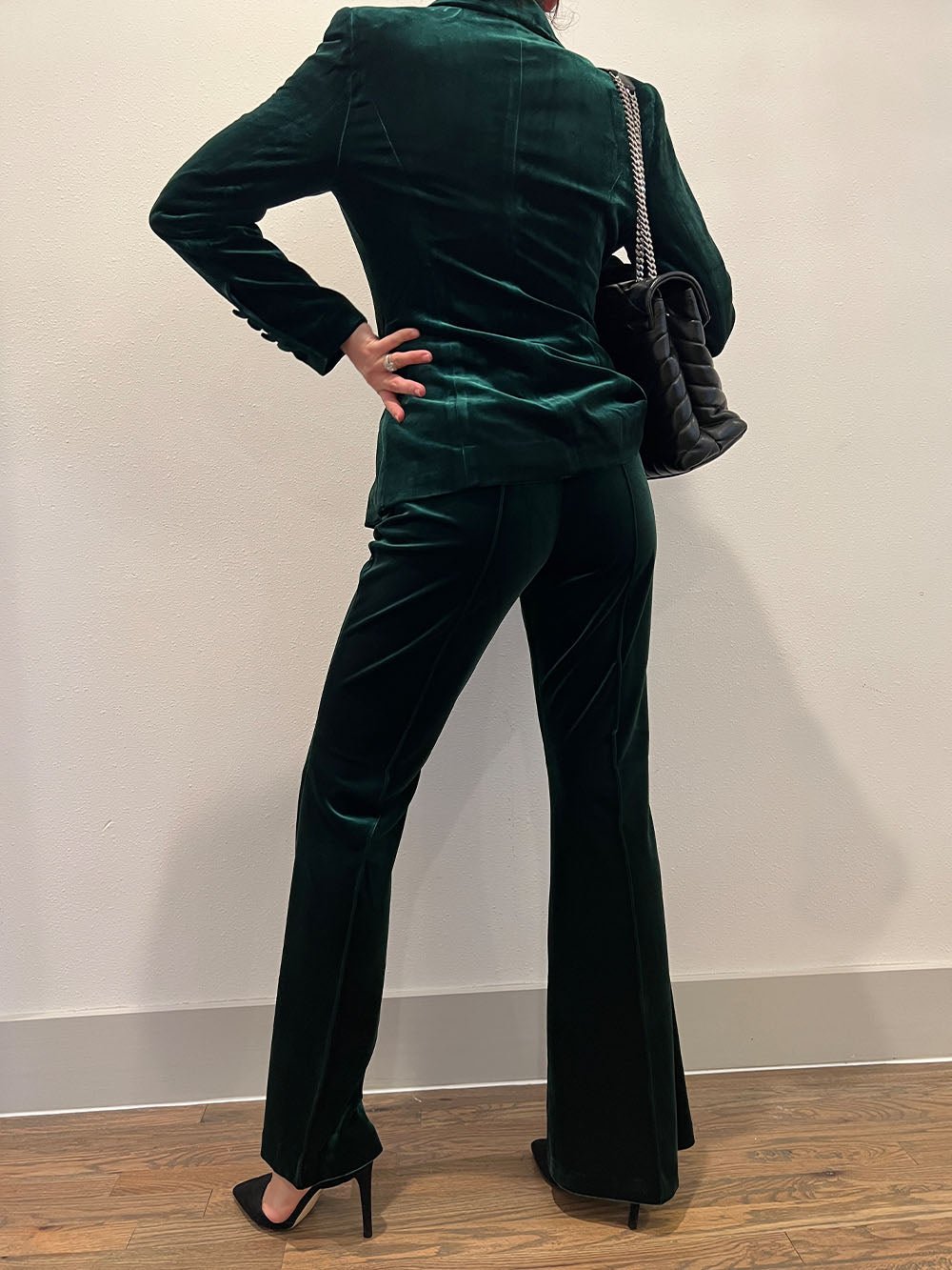 Angela Blazer & Pants Set In Green