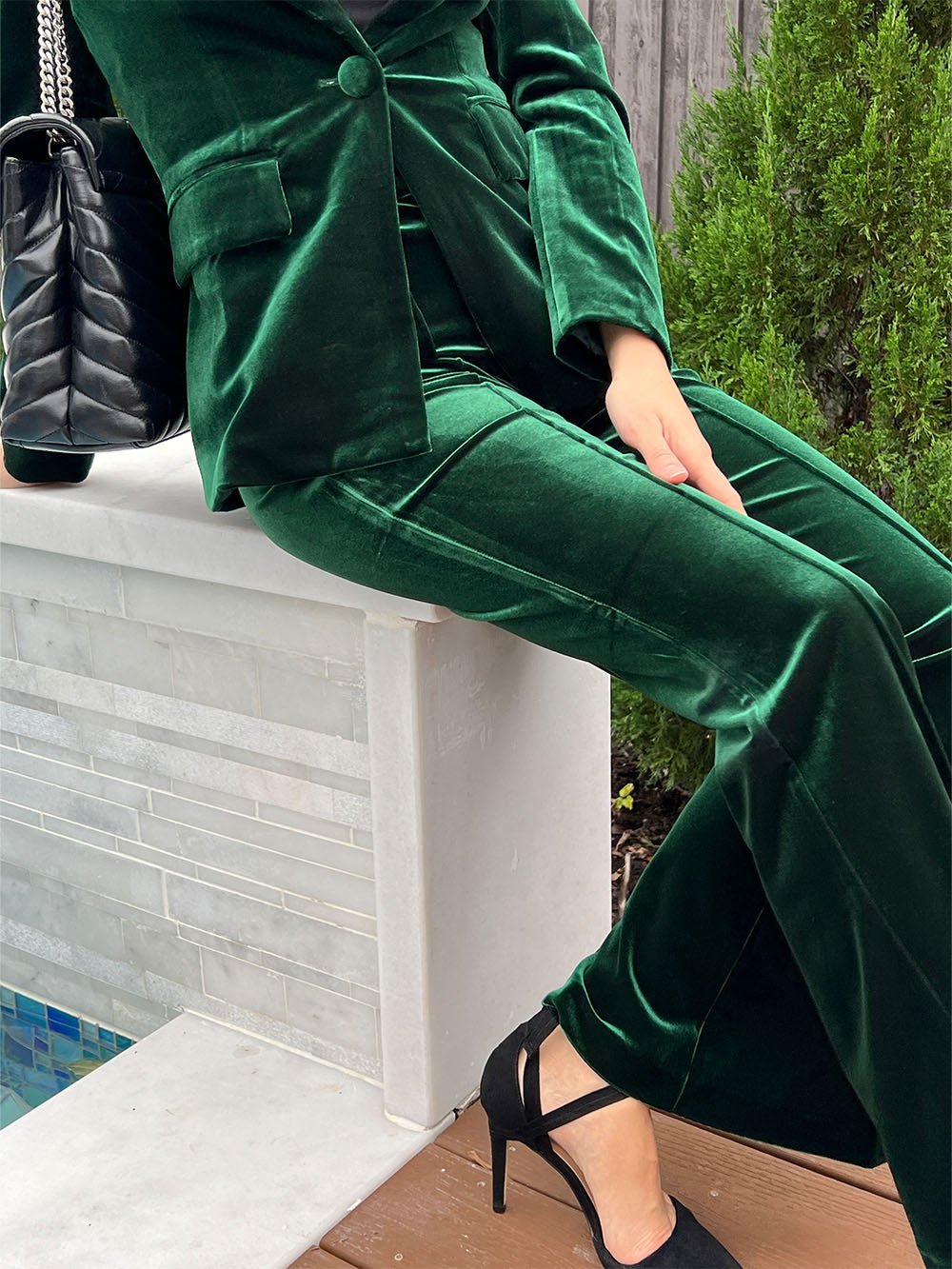 Angela Blazer & Pants Set In Green