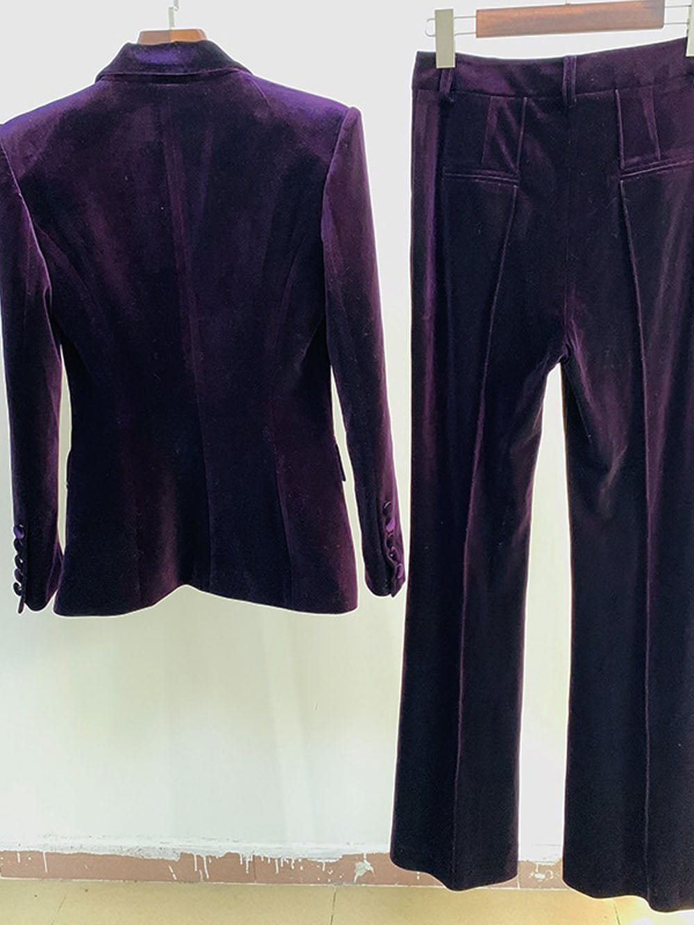 Angela Blazer & Pants Set In Purple