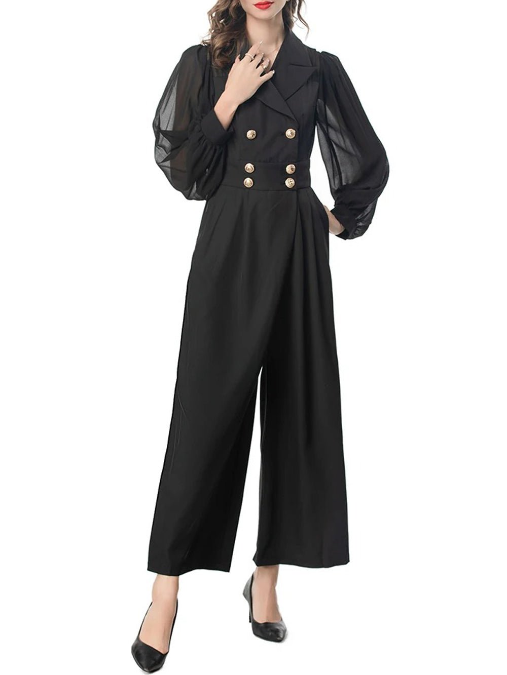 Anna Chiffon Double Breasted Romper Threads & Bond