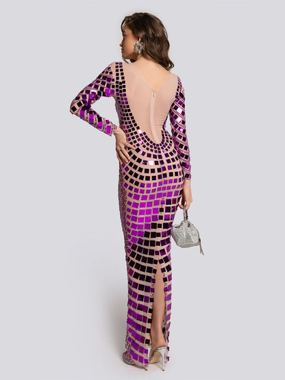 Ava Mirror Sequined Maxi Dress Threads & Bond