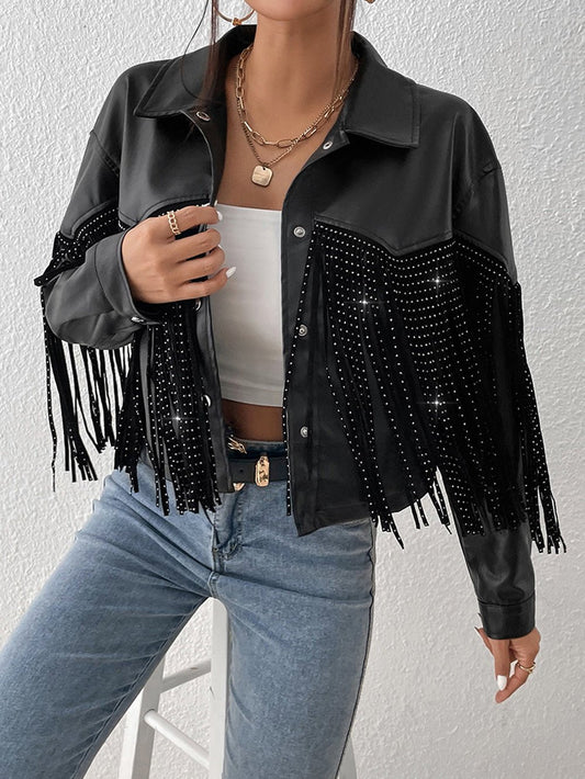 Brielle Tassel Faux Leather Jacket