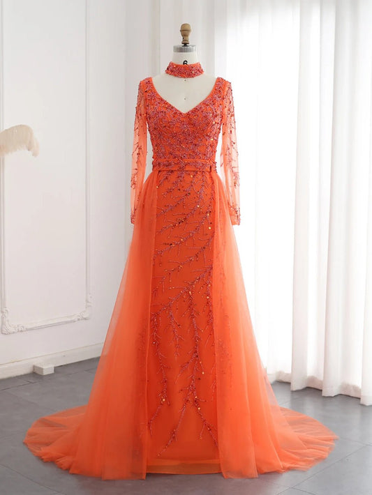 Burke Maxi Dress In Orange Threads & Bond