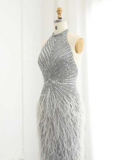 Ceilie Beaded Feather Maxi Dress Threads & Bond