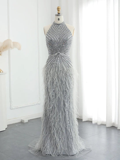 Ceilie Beaded Feather Maxi Dress Threads & Bond