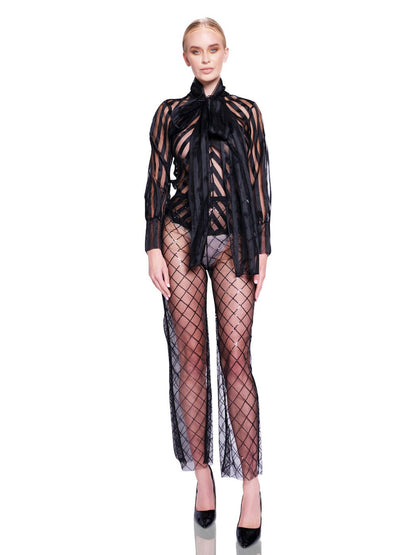 Celeste High-Waist Sequin Pants