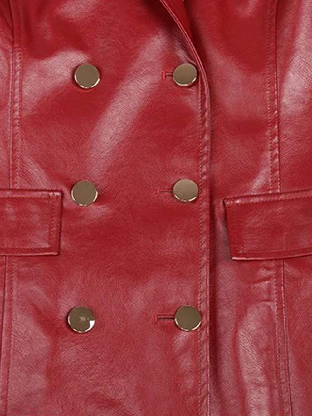 Chase Faux Leather Trench Coat In Red Threads & Bond