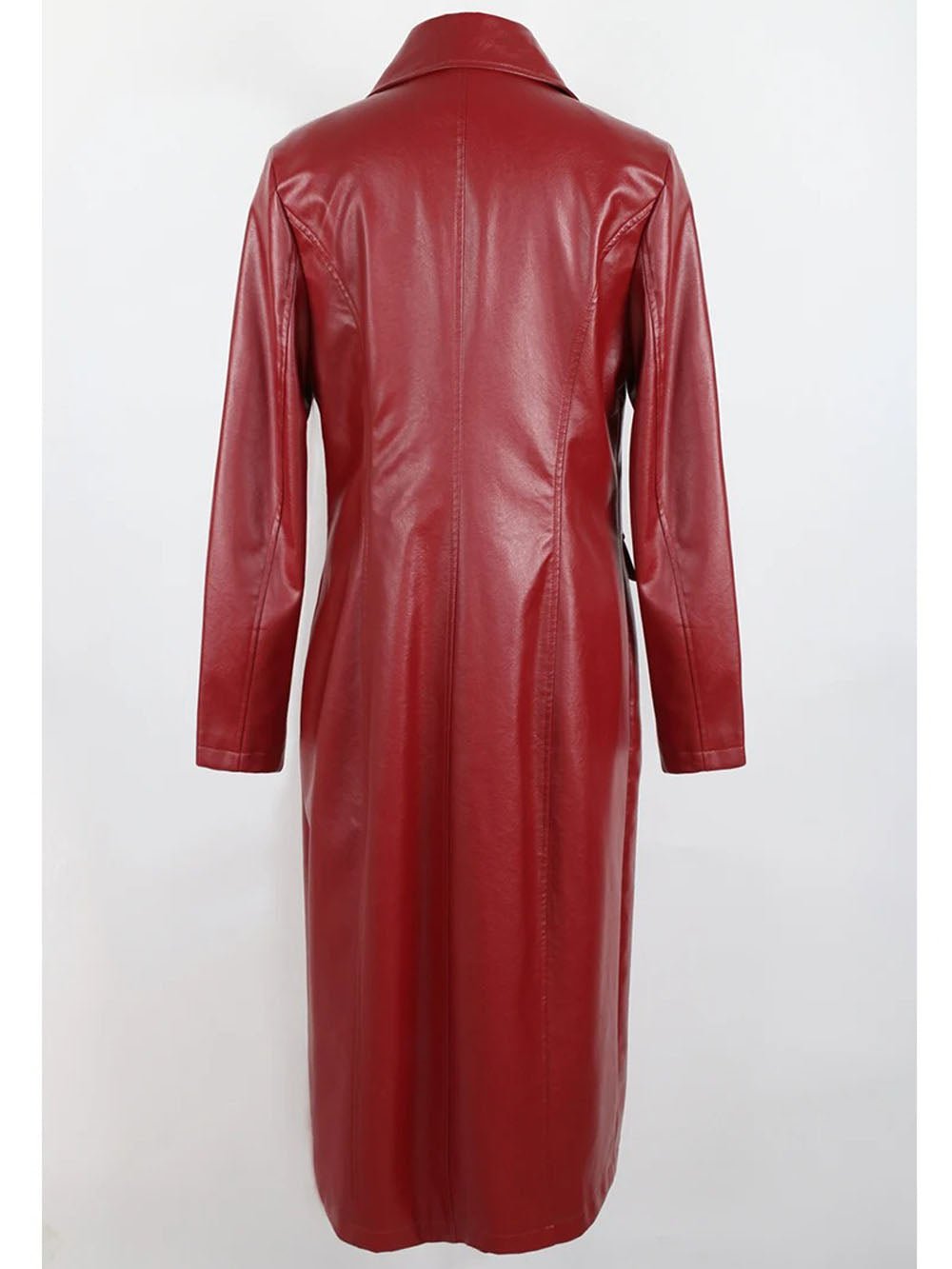 Chase Faux Leather Trench Coat In Red Threads & Bond