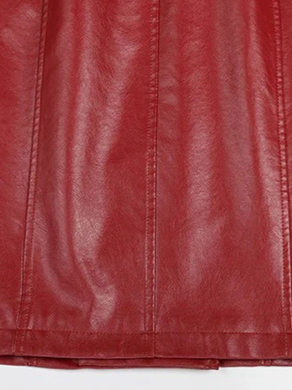 Chase Faux Leather Trench Coat In Red Threads & Bond