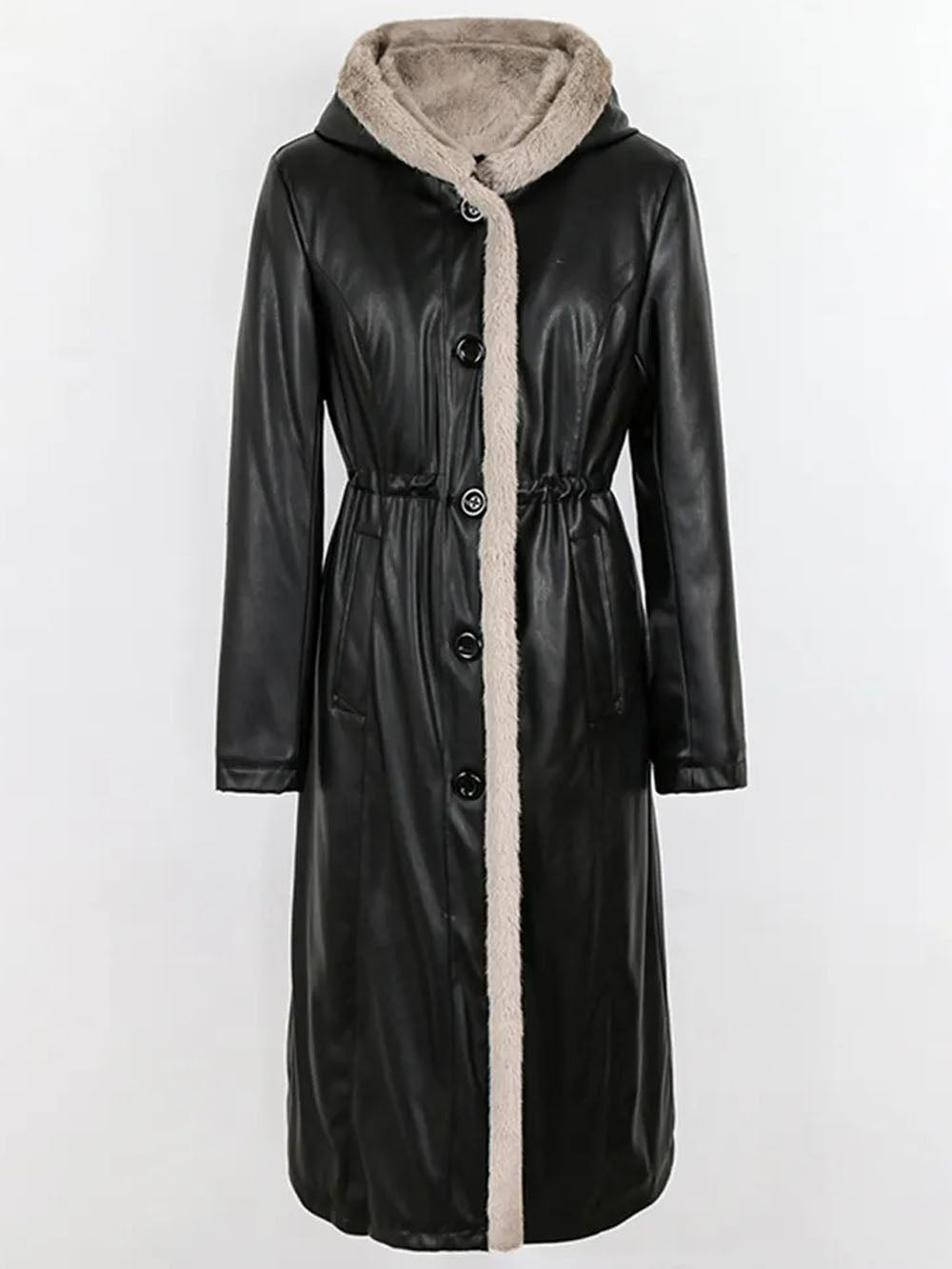 Cleo Faux Leather Coat Threads & Bond