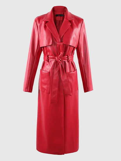 Dallee Pu Leather Trench Coat Threads & Bond