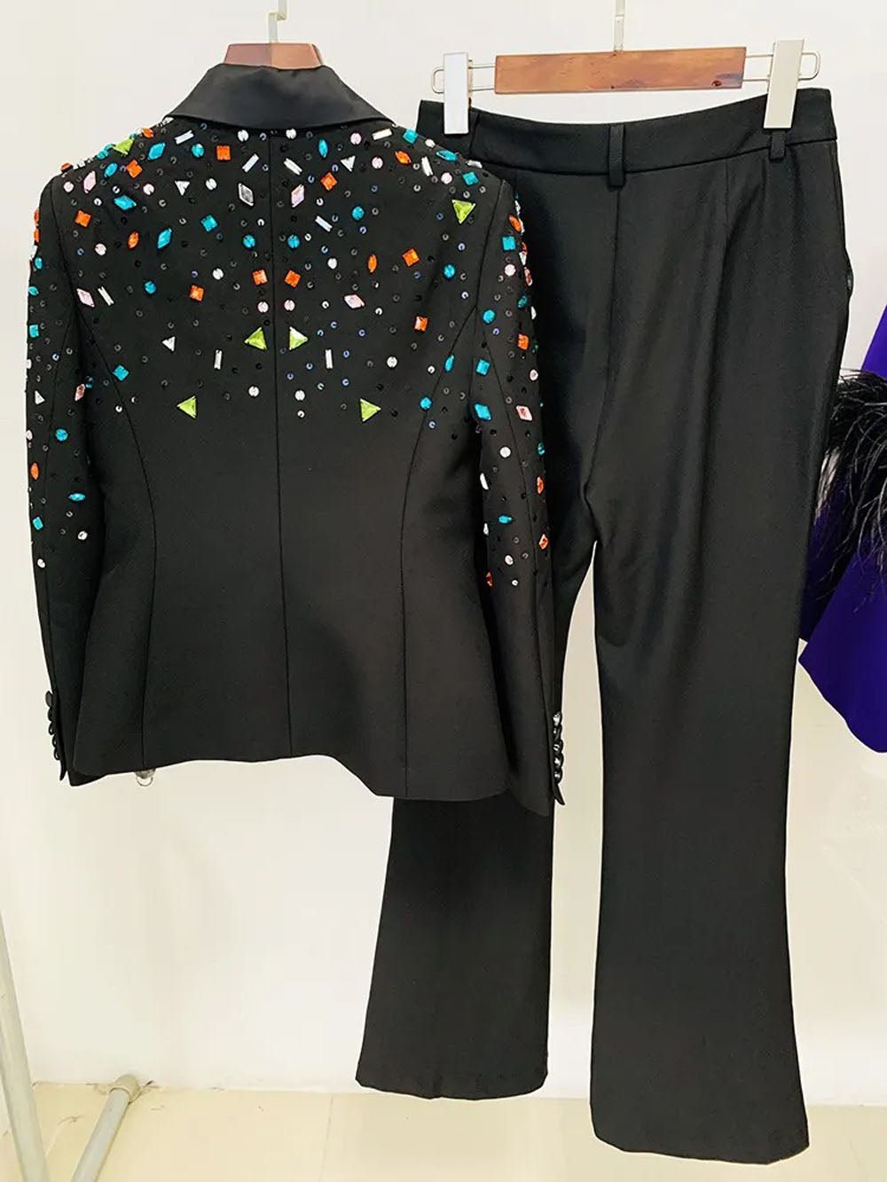 Deborah Diamond Beaded Blazer & Pant Set