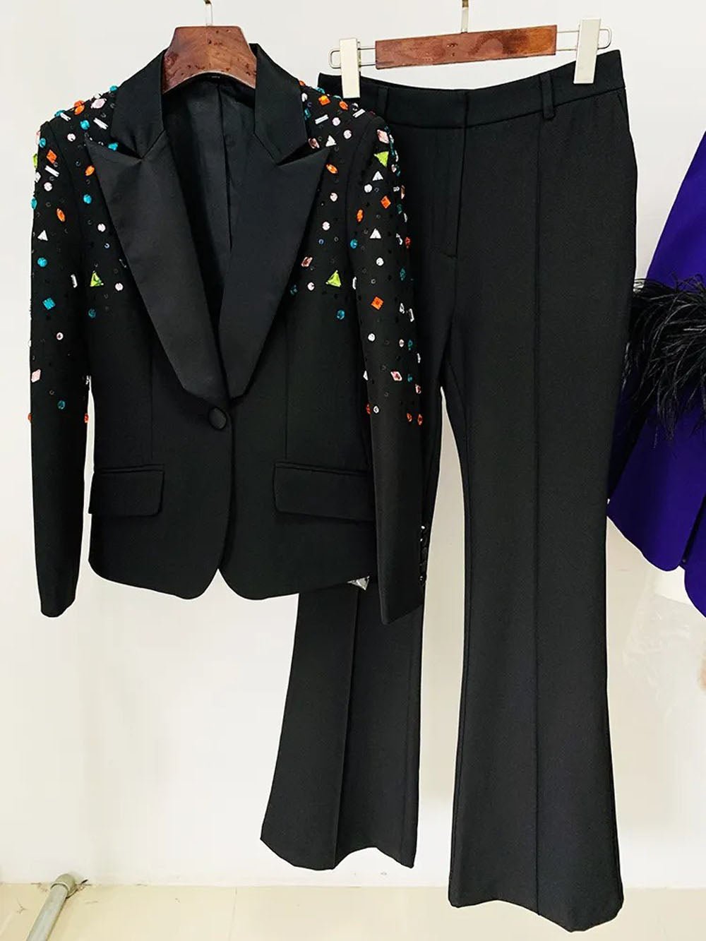 Deborah Diamond Beaded Blazer & Pant Set