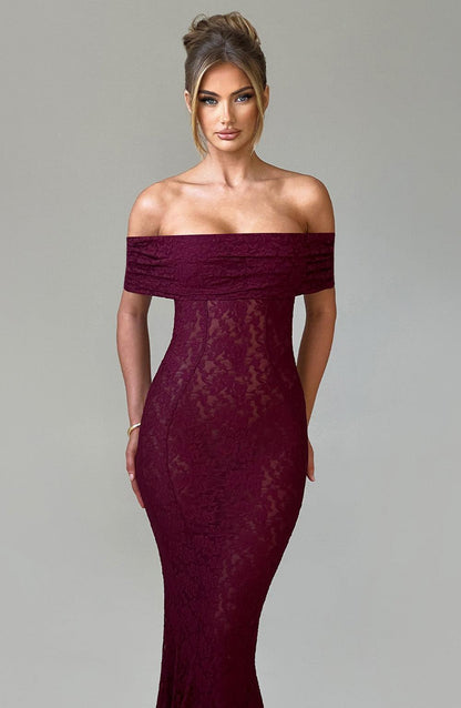 Stephanie Maxi Dress - Burgundy