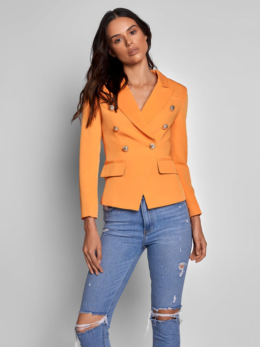 Double-Breasted Blazer In Orange