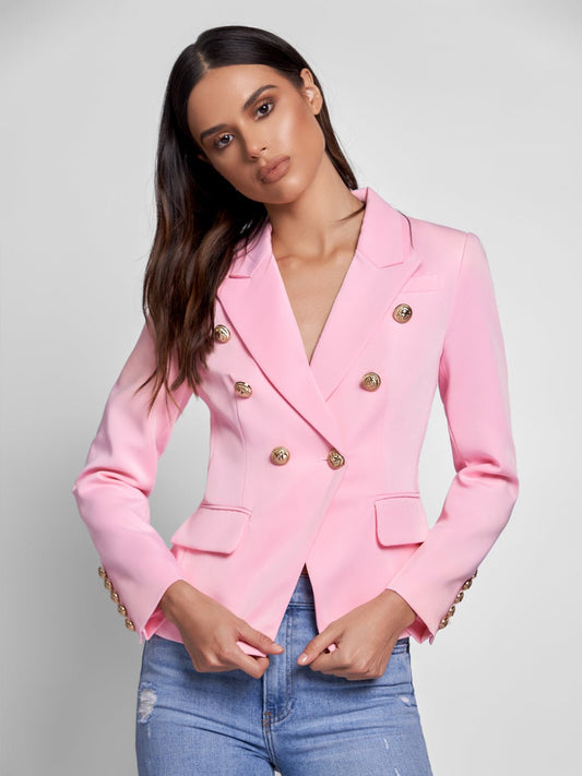 Double-Breasted Blazer in Pink