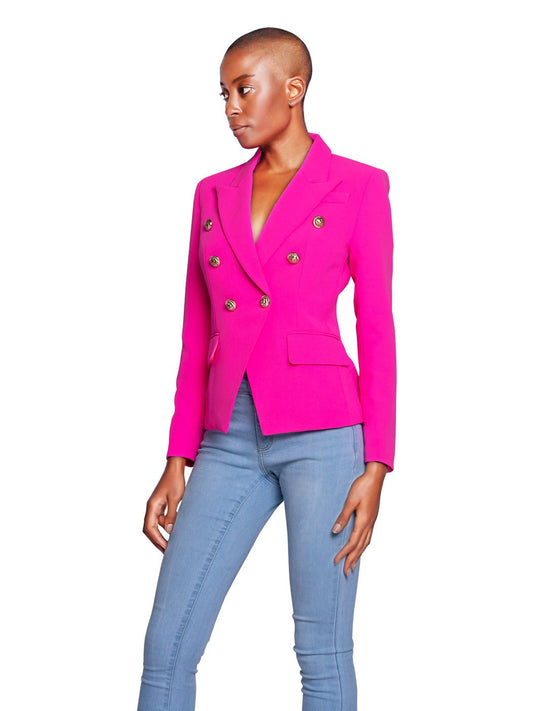 Double-Breasted Jacket In Fuchsia