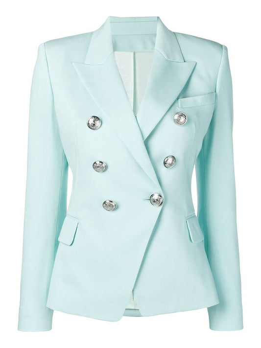 Double-Breasted Mint Blazer