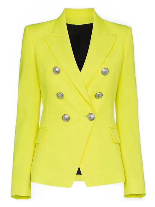 Double-Breasted Yellow Blazer