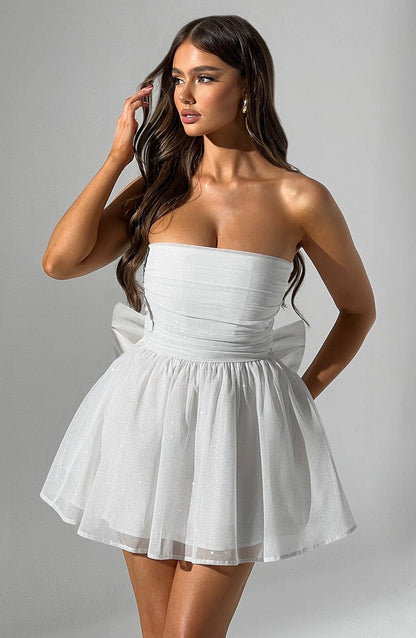 Katrina Mini Dress - Ivory Sparkle