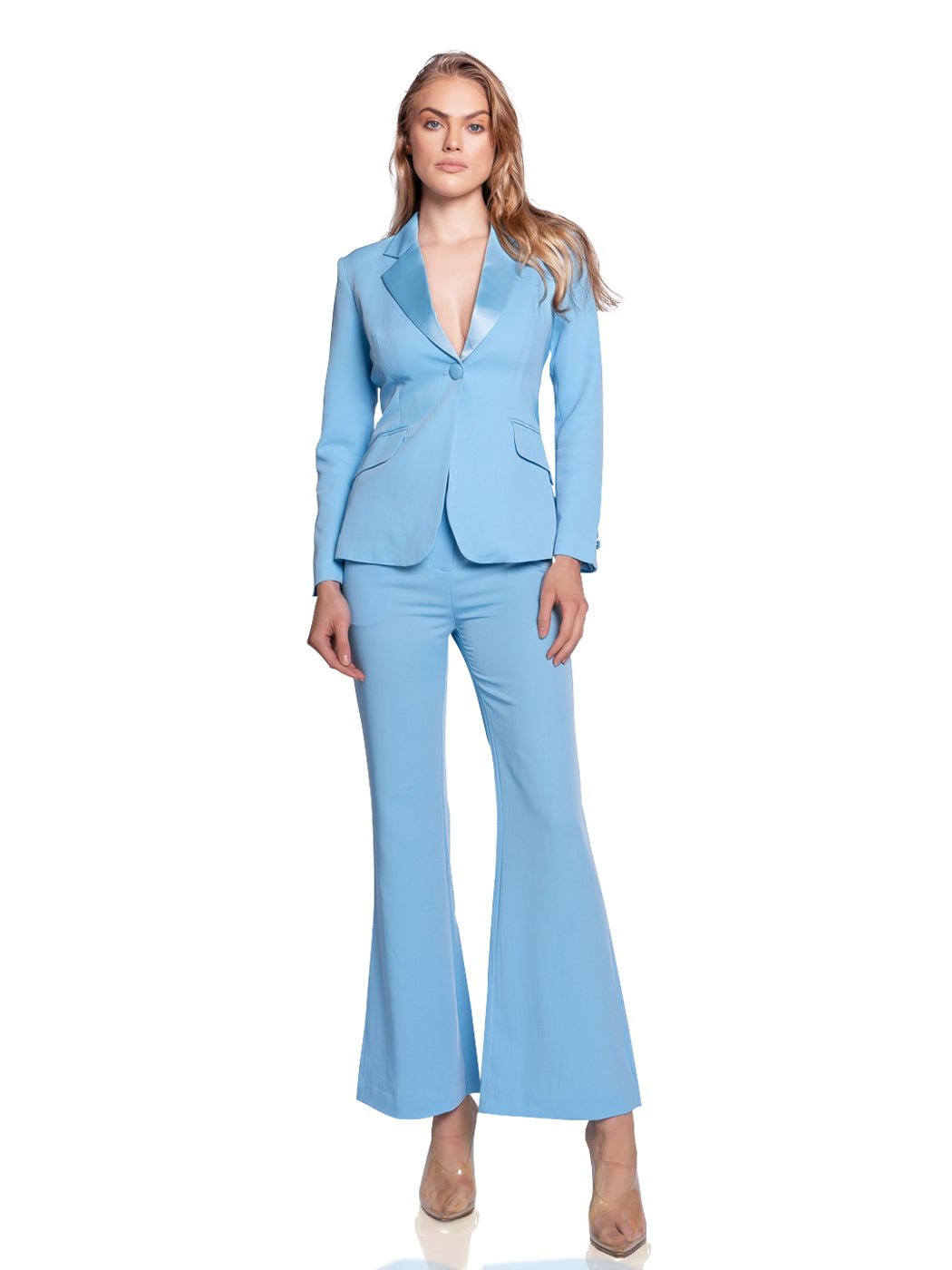 "EveryWhere" Blazer + Pants Suit In Light Blue