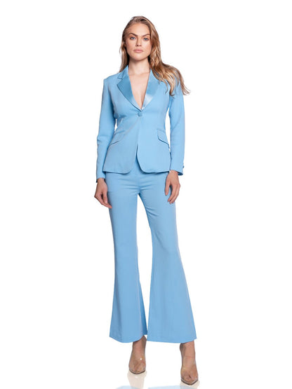 "EveryWhere" Blazer + Pants Suit In Light Blue