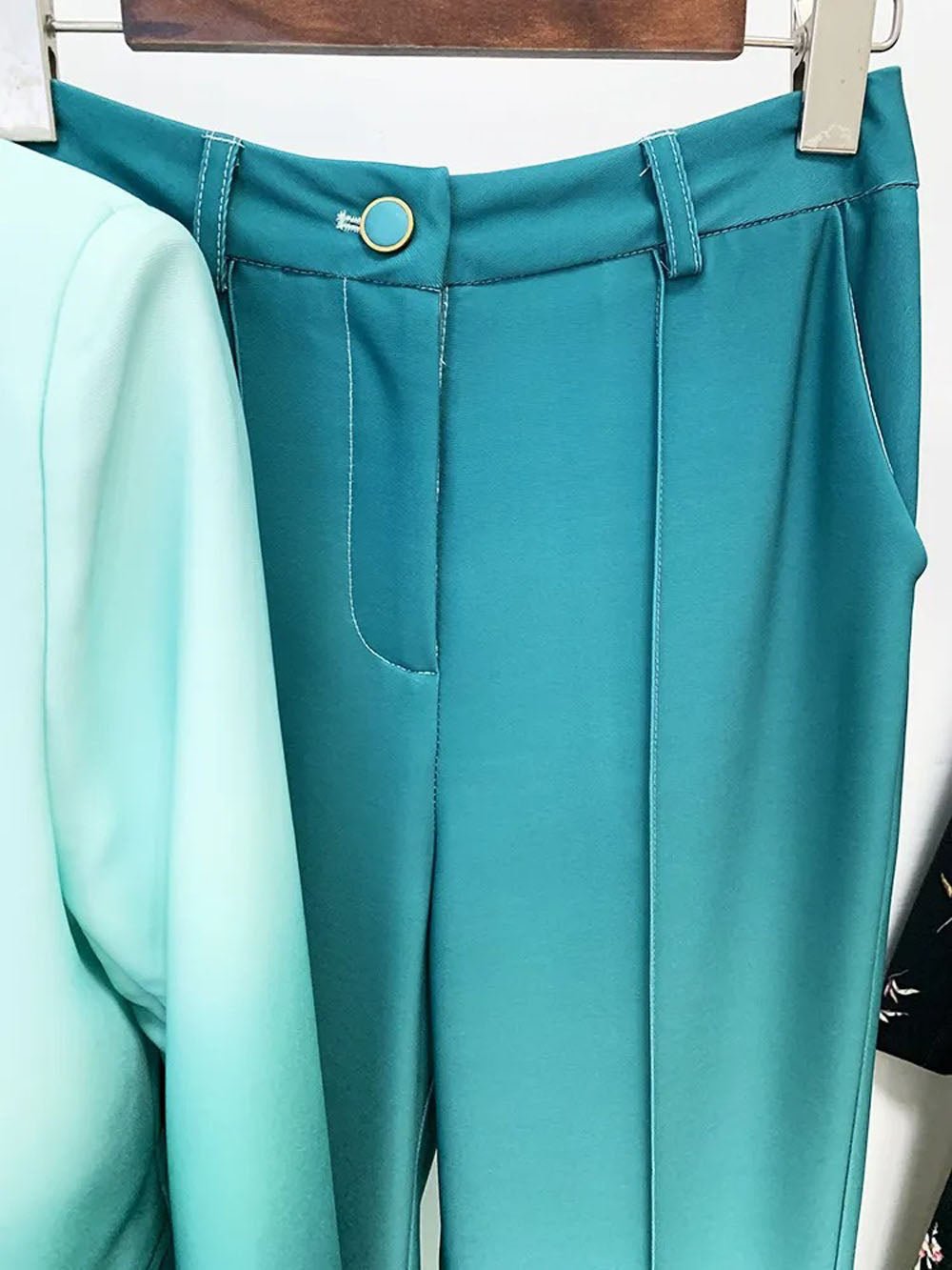 Aqua Elegance Blazer & Pants Set