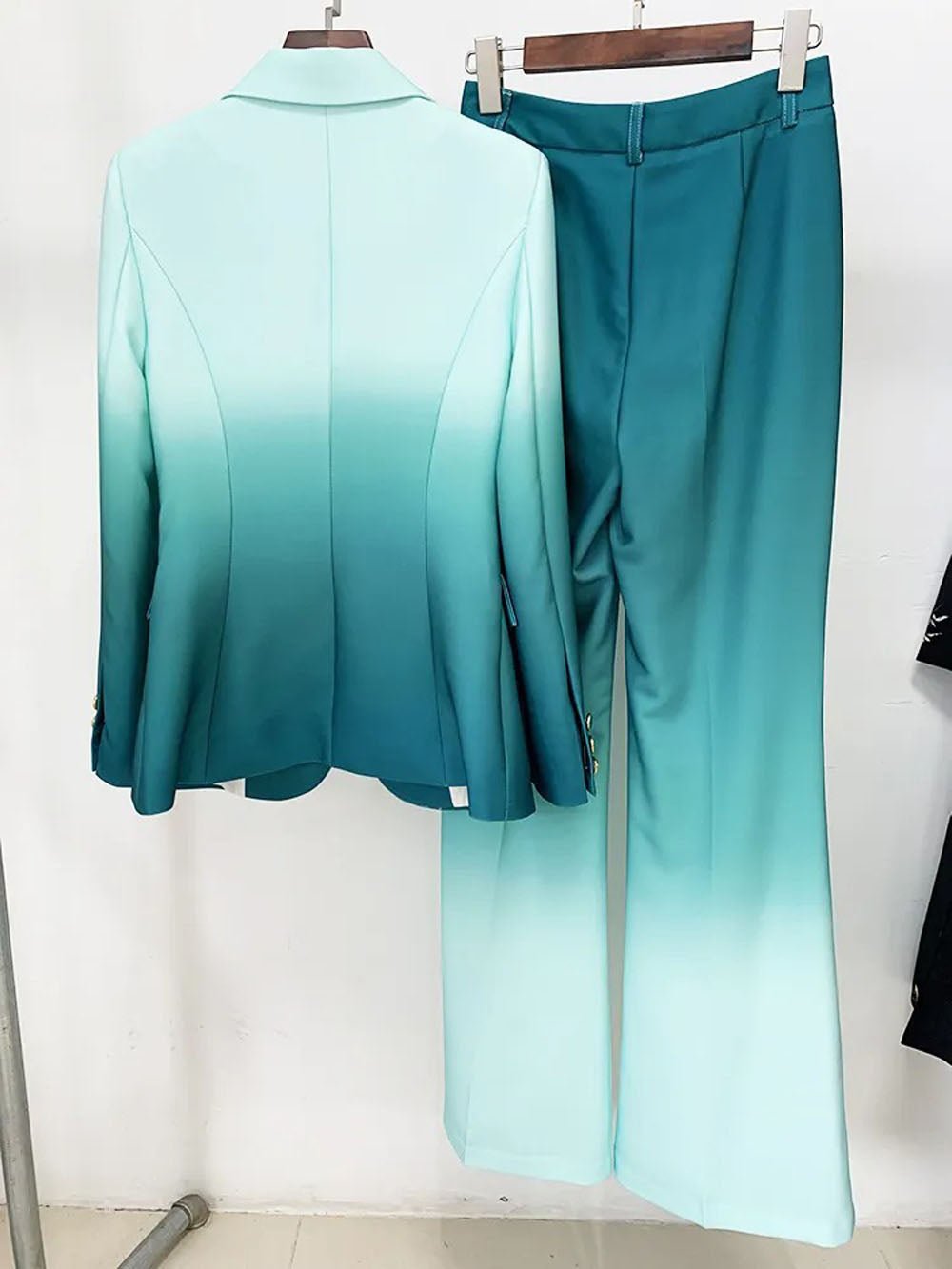 Aqua Elegance Blazer & Pants Set