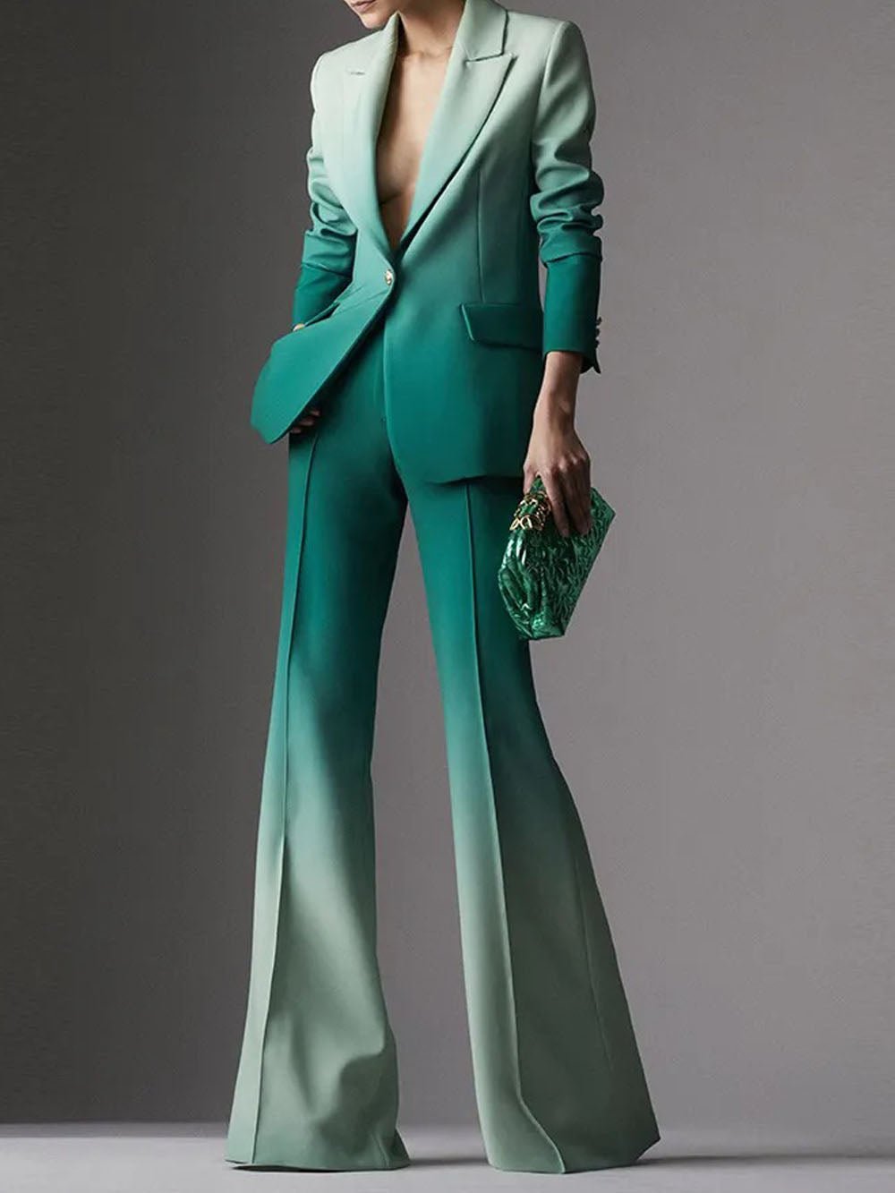 Aqua Elegance Blazer & Pants Set