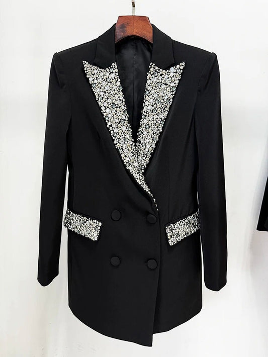 Halle Slim Fitting Diamond Blazer Threads & Bond