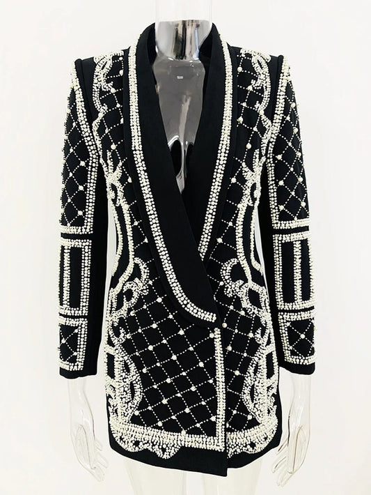 Irissa Diamond Pearl Beaded Blazer Threads & Bond