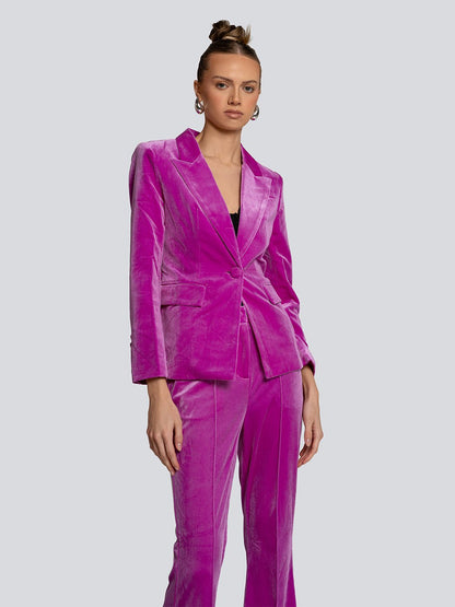 Jolene Velvet Fitted Blazer & Flared Pants Set Threads & Bond