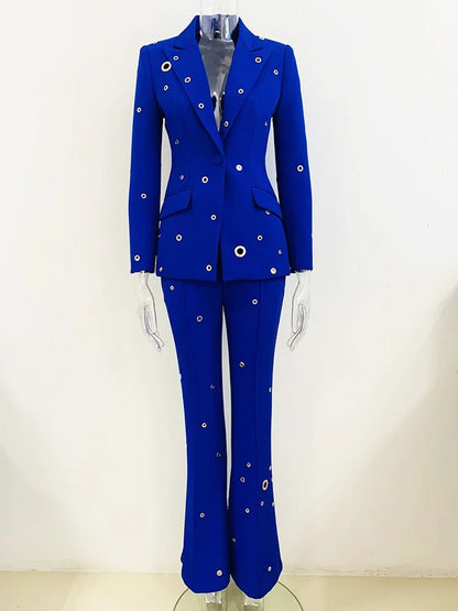 Lia Rivet Metal Fit Blazer & Pant Set Threads & Bond