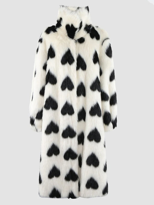 Mara Faux Fur Heart Shaped Coat Threads & Bond