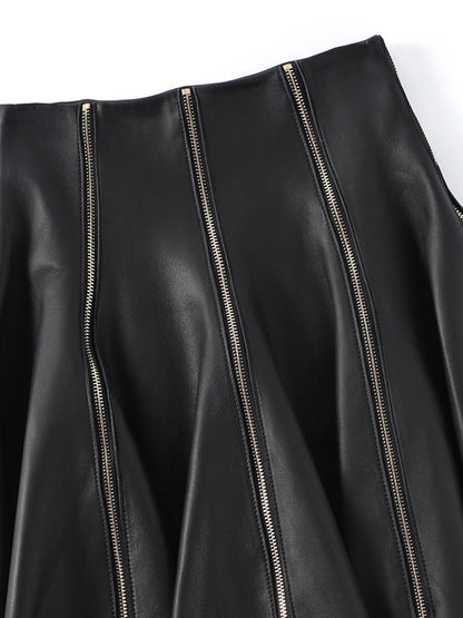 Omari Leather Mini Skirt