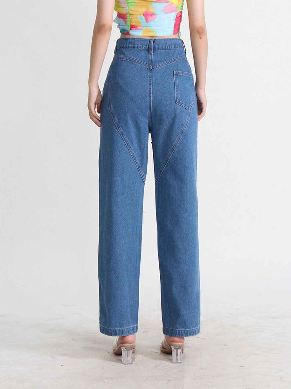 Peach Button Hollow Pant