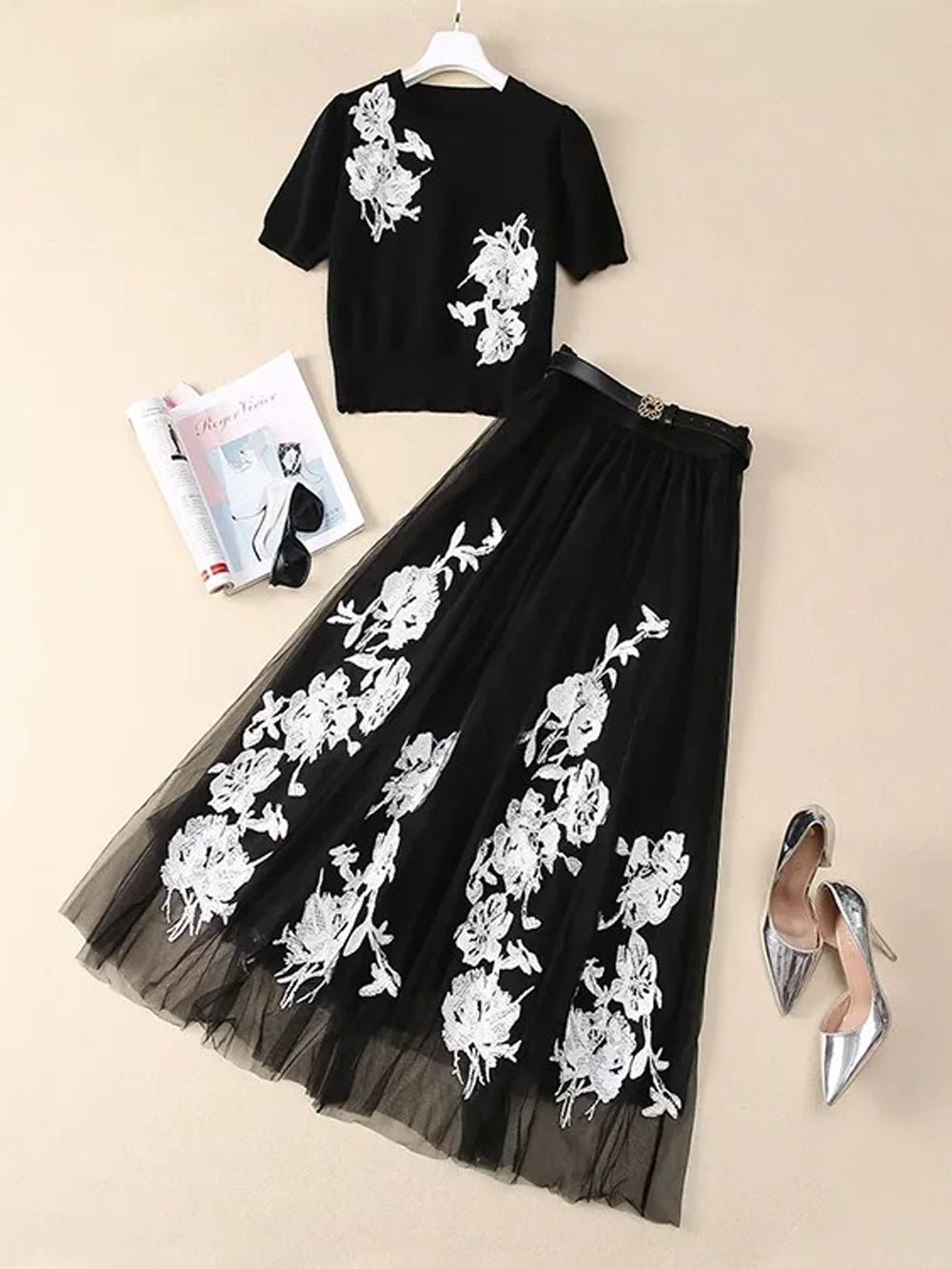 Rebecca Embroidery Skirt & Top Set Threads & Bond