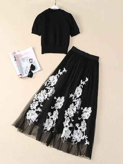 Rebecca Embroidery Skirt & Top Set Threads & Bond