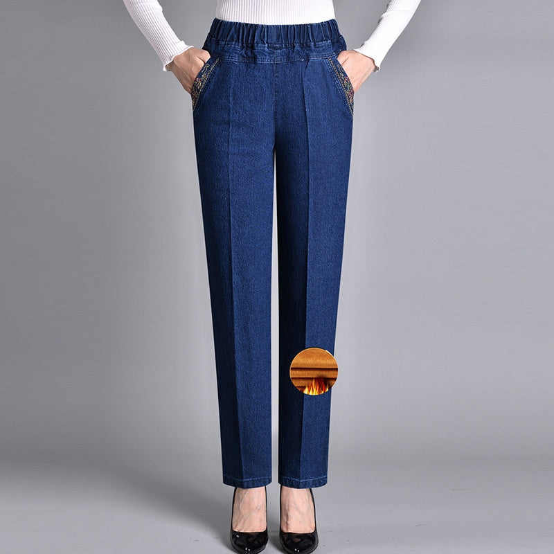 Margot | Women's jeans with side pockets and elastic waistband