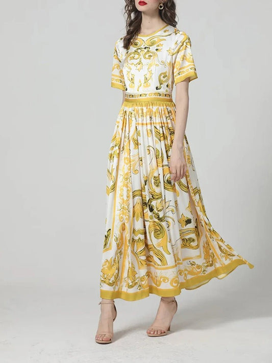 Wesley Floral Big Swing Maxi Dress Threads & Bond